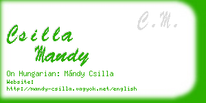 csilla mandy business card